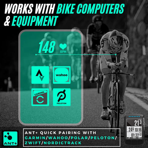 Powr Labs Bluetooth and ANT+ Heart Rate Monitor Chest Strap - Compatible with Polar, Garmin, Peloton