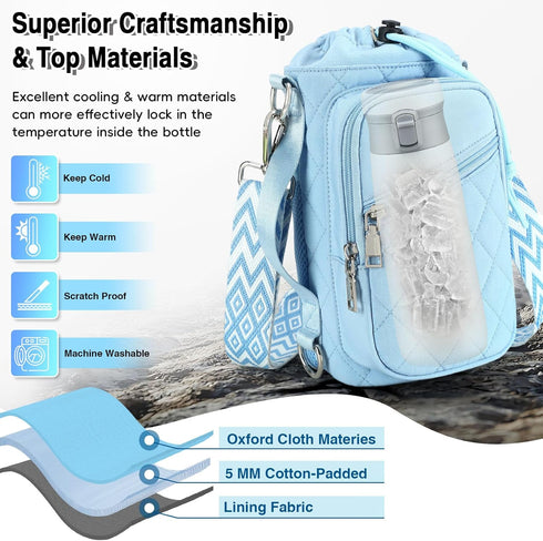 AGLOD Crossbody Water Bottle Carrier - Versatile Holder for Hiking & Walking
