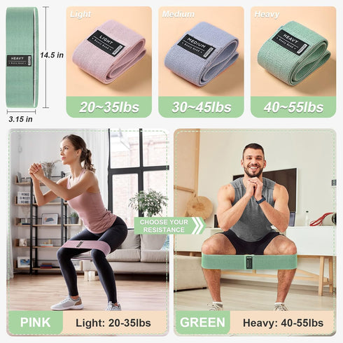 Resistance Bands for Working Out, Booty Bands for Physical Therapy, Stretch Bands for Whole-Body Fitness, Women & Men
