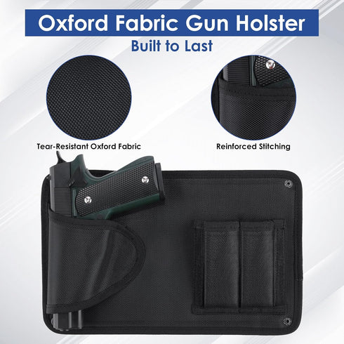 Gun Safe Door Organizer with Strong Adhesive Hook &Loop and Magnet Tape Two Way Mount, Elastic Gun Safe Pistol &Mag