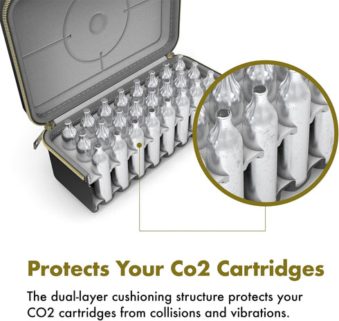 SHBC Silent 12g Co2 Cartridges Case, 40 Slots Safe Storage for Airsoft Pistols, BB Guns Co2 Cartridges Organizer