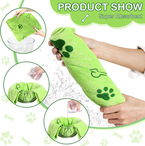 Chumia 8 Pcs Bulk Towels for Drying Dogs, Microfiber Quick Drying Bath Towels for Medium Pets (40 x 24 Inch, Colorful)