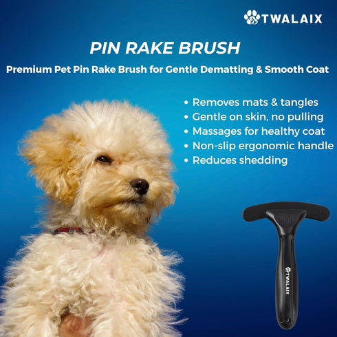 6 1 in Pet Grooming Kit for Dogs & Cats - Deshedding Brush, Undercoat Rake, Slicker Brush, Nail Clipper, Nail File