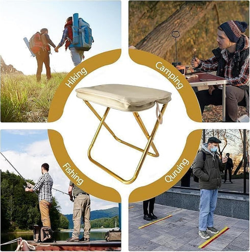 abhideepuecom 1.65 LBS Backpacking Portable Folding Camping Stool, Ultralight Collapsible Foldable Camp Seat with Mesh