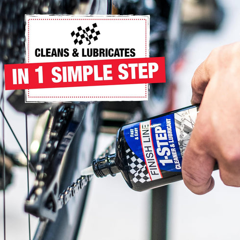 1-Step 17 oz Finish Line Bike Chain Cleaner and Lubricant Cleans, Lubricates & Protects in One Application, Helps
