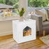 ZENY White Cat House & Litter Box Enclosure with Ventilation