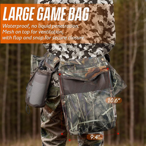 IC ICLOVER Adjustable Dove Hunting Belt with Game Bag, Shotgun Shell Pouch, Water Bottle Carrier