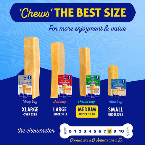 Himalayan Dog Chew Original Yak Cheese Chew - Peanut Butter, 1 Medium Stick, Gluten Free, Healthy Treats