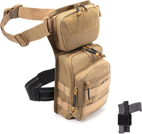 CLTAC Tactical Drop Leg Bag Utility Pouch Molle Pack for Outdoor Motorcycle Cycling
