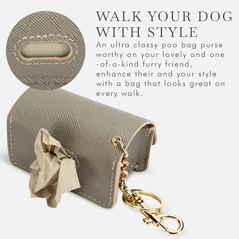 NINA WOOF Leather Poop Bag Holder- Versatile Vegan Leather Waste Bag Holder for Dog Poop, Accessories, & Leash