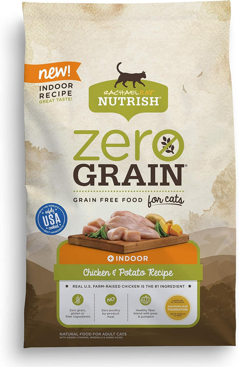 Rachael Ray Nutrish Zero Grain Natural Dry Cat Food, Chicken & Potato Recipe, 3 Pounds, Grain Free