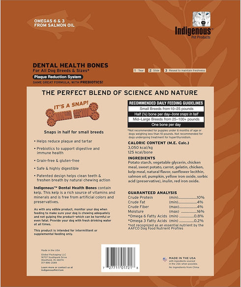 Indigenous Dental Health Bones — Carrot & Pumpkin Flavor Large 17oz