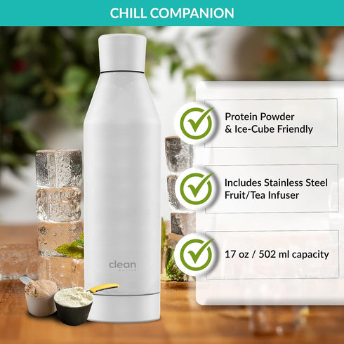 The Clean Hydration Co Canteen 17 - Vacuum Insulated Stainless Steel Water Bottle with Removable Bottom Cap