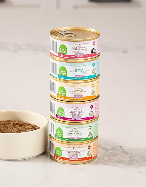 Open Farm Canned Cat Food, Chicken and Beef Pate Recipe, 12 Cans / 5.3oz