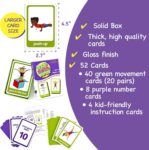 PE Equipment - Kids Workout Exercise Cards for Fun Indoor Recess Activities, Elevate Kids Fitness with Workout Equipment