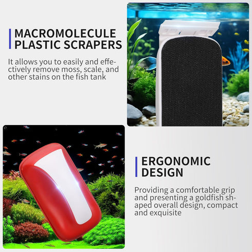 1/3 5/8 Inch Aquarium Magnetic Brush Fish Tank Cleaner,Fish Glass Cleaner Algae Tool,Double Side Floating Algae