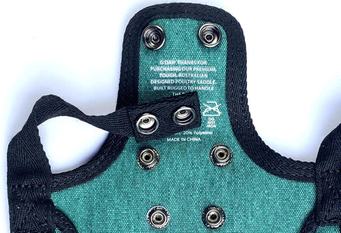 2 Pack DOWN UNDER OUTDOORS Small Chicken Saddles for Bantams and Young Birds, Includes Shoulder Covers (Teal)