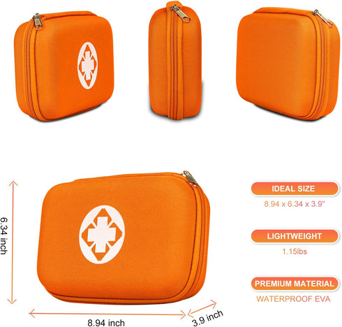 YIDERBO 275Pcs Travel First Aid Kit for Car Emergency Preparedness, Survival Gear for College Dorm, Home, Boat, Orange