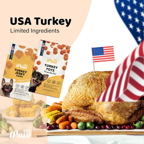 Turkey Dog Treats for Puppy Training, All Natural, Human Grade, Hypoallergenic, Easy to Digest