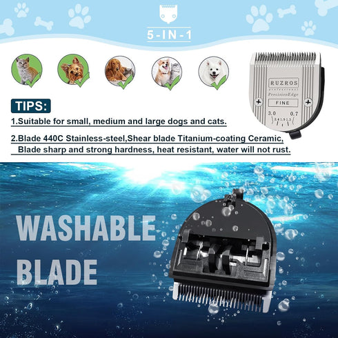 Pet Dog 5 in 1 Adjustable Standard Grooming Replacement Blade, Compatible with Wahl Arco, Bravura, Chromado, and More