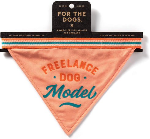 Brass Monkey Freelance Dog Model Bandana: Durable Cotton, One Size Fits Most, 9” W x 6” H