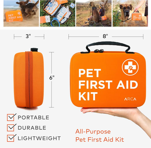 First Aid Kit - Vet Approved Dog & Cat Emergency Supplies for Travel and Outdoor Use