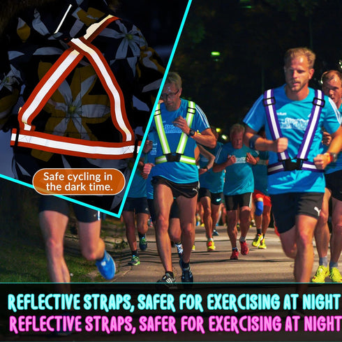 Macarrie 15 Pcs High Visible Reflective Running Vest - Adjustable Safety Vest for Night Running and Walking