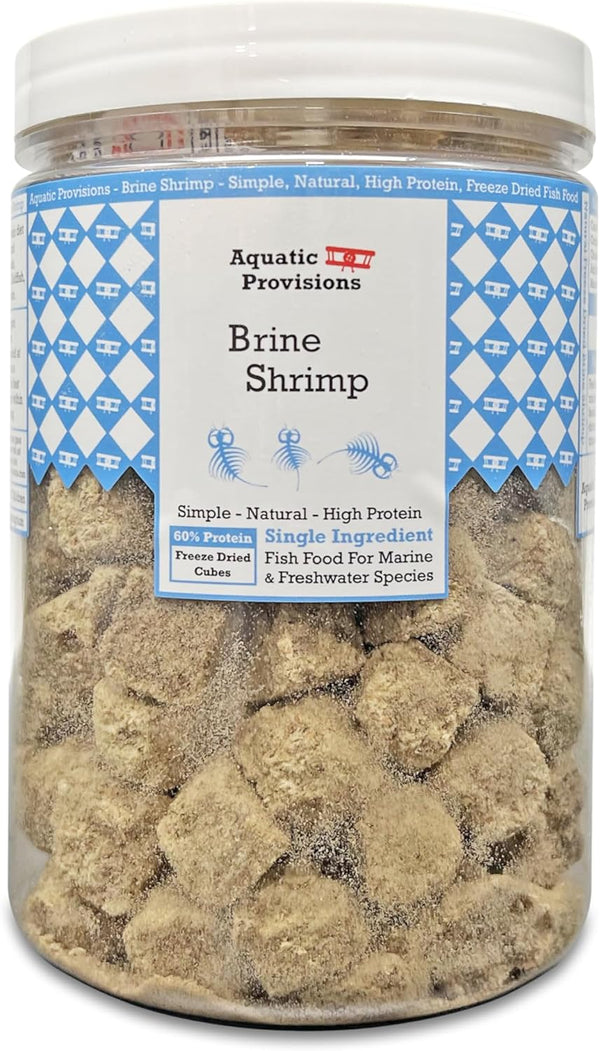 Aquatic Provisions Freeze Dried Brine Shrimp Cubes 2.5 oz, Fish Food for