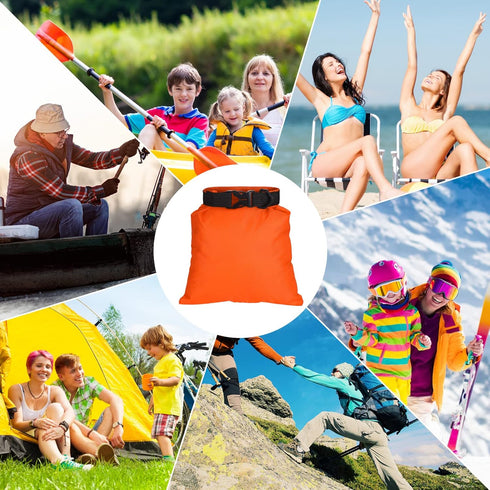 LEIFIDE 10 Pcs Ultralight Dry Bags, Waterproof Lightweight Airtight Bags for Camping, Kayaking, Hiking & Swimming