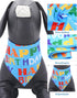 PET SHOW Dogs 1st Birthday Hats and Bandanas Set - Photo Props for 1-Year-Old Cats and Dogs (Blue)