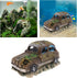 Create Idea Aquarium Fish Tank Decor, Resin Imitation Accident Car Landscape Ornament, Brown