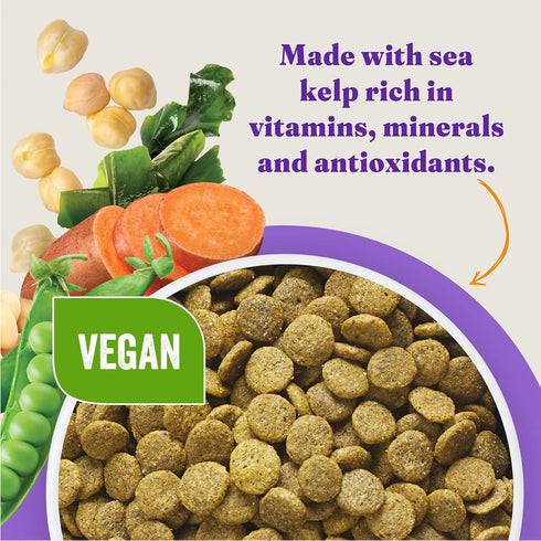 Halo Purely For Pets Holistic Plant-Based Recipe with Kelp, Vegan Dry Dog Food, Adult Formula, 3.5-lb Bag