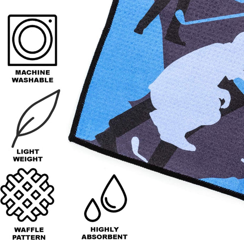 Funny Camo Golf Towel for Men - Absorbent Microfiber Fabric with Hidden Golfers Graphic, Sturdy Carabiner Clips (Blue)
