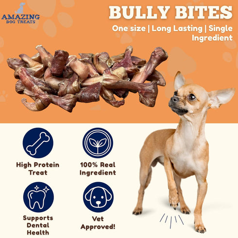 (2 Lb. 100% Amazing Dog Treats - Bully Stick Bites Bag) Premium Dog Chews - Easily Digestible Bully Stick Dog Treat