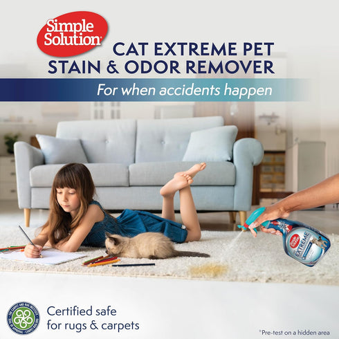 32 oz (Pack 2) Simple Solution Extreme Pet Stain and Odor Eliminator, Enzyme Dog Urine Odor Neutralizer, Pet Carpet