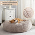WNPETHOME Calming Dog Bed Cat Bed Donut, Faux Fur Self-Warming Cuddler, Round Plush (30 x 30 x 10 Inch, Brown)