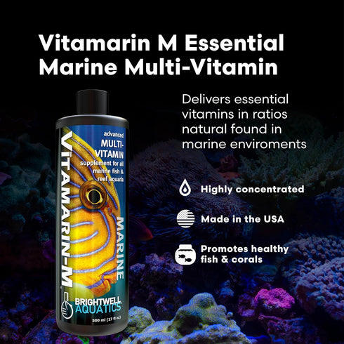 Brightwell Aquatics Vitamarin M Liquid Multivitamin Supplement for Marine Fish Aquariums, 125-ML
