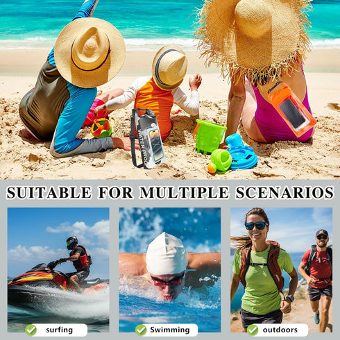 IP68 Waterproof Dry Bag 2L, Roll Top Pool Bag with Phone Pouch for Kayaking, Boating Accessories