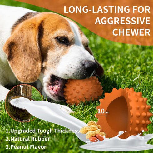 Apasiri Squeaky Dog Balls for Aggressive Chewers, 2 Pack Dog Toys for Large Breed