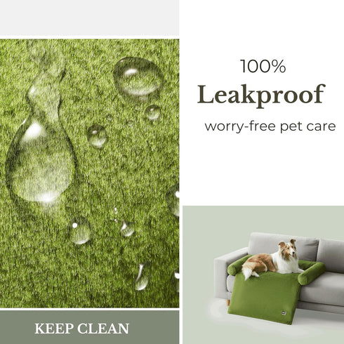 Allisandro Calming Dog Bed Mat, Anti-Slip Couch Cover for Dogs, Washable Waterproof Furniture Protector, 32x30x5 Green