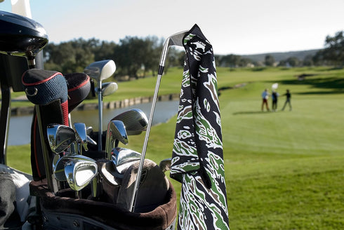 Magnetic Golf Towel with Center Cut and Loop Attachment, Strong Magnet for Golf Bag or Cart Accessory