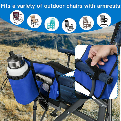 Xxerciz Beach Chair Cup Holder, Chair Armrest Drink Holder Organizer Universal Water Bottle Holder Phone Holder