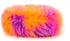 goDog Furballz Ring Squeaky Plush Dog Toy, Large, with Chew Guard Technology in Warm Rainbow