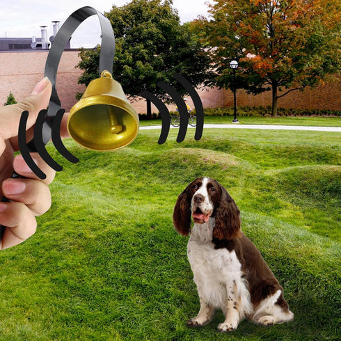 Flylin 2Pcs Housebreaking/Housetraining Metal Dog Doorbell, Shopkeepers Doggy Training Bell Wall Mounted for Home