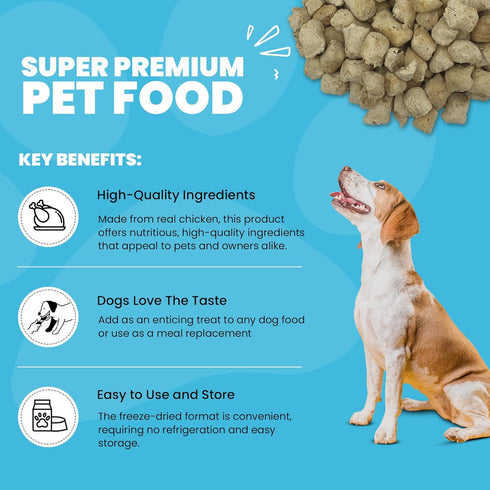 Muenster Freeze Dried Dog Food Topper Bites, Farmhaus Chicken, 20oz - Freeze Dried Raw Dog Food