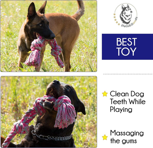 Durable Dog Toys - Rope Chew Toys for Large Breed, Tug of War Dog Toy, Washable Cotton Rope for Small Breed Puppies