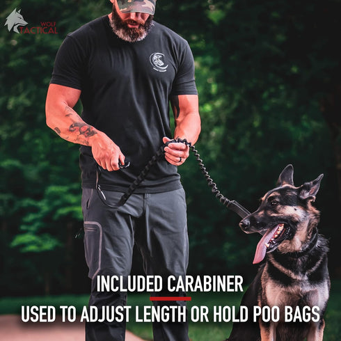 WOLF TACTICAL Bungee Dog Leash - No Pull Heavy Duty Leash for Large Dogs