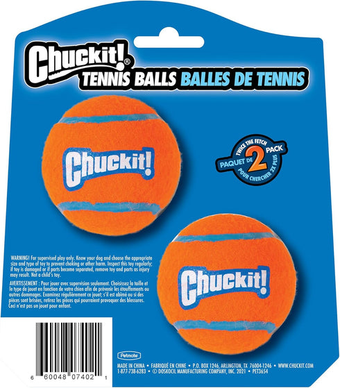 Chuckit Dog Tennis Ball Dog Toy, Medium (2.5 Inch Diameter) for Dogs 20-60 lbs, Pack of 4
