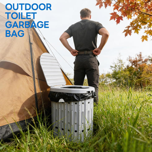 Haenaeg Commode 1.6 Commode 40 Liners, Portable Toilet Replacement Bags, Tear-Resistant with Handles, Double-layer mil