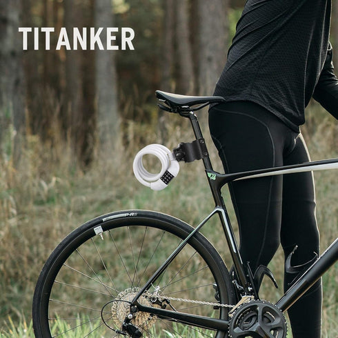 Titanker Bike Lock - 4 Feet Cable Lock 1/2 Inch Resettable Combination with Mounting Bracket for Bicycle